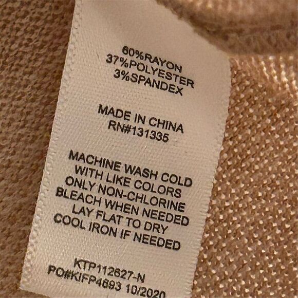 Socialite Women's Beige V-Neck Long Sleeve Blouse Size S Casual Top - Picture 8 of 12